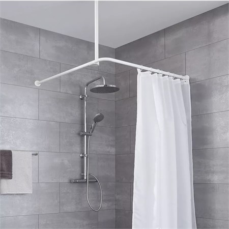 Draperistång Vinkel (25mm) vit 90x90 cm