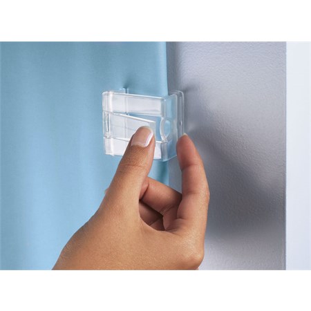 Duschdrapericlips clear 2-pack