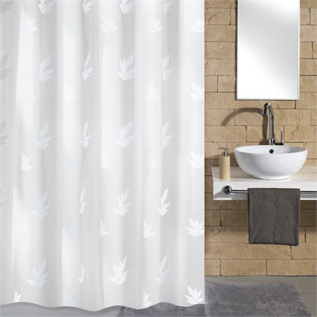 Duschdraperi Canton schneeweiss 180x200 cm