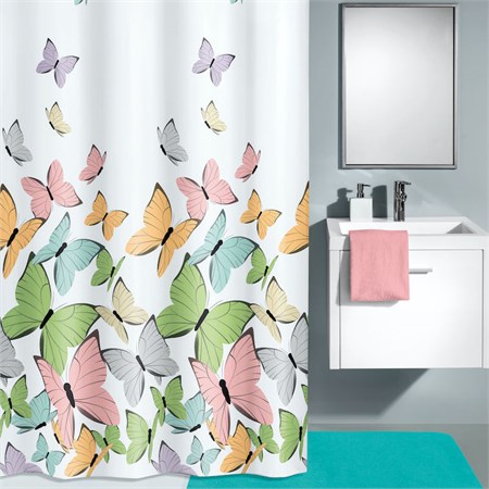 Duschdraperi Butterflies multi 180x200 cm
