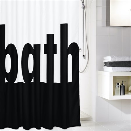 Duschdraperi Bath Black White 180x200 cm