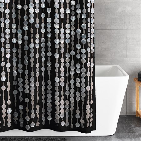 Duschdraperi Perla black 180x200 cm