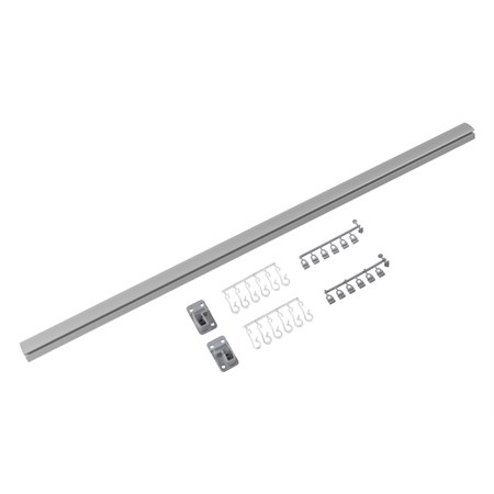 Draperiskena Stabil rak grå komplett